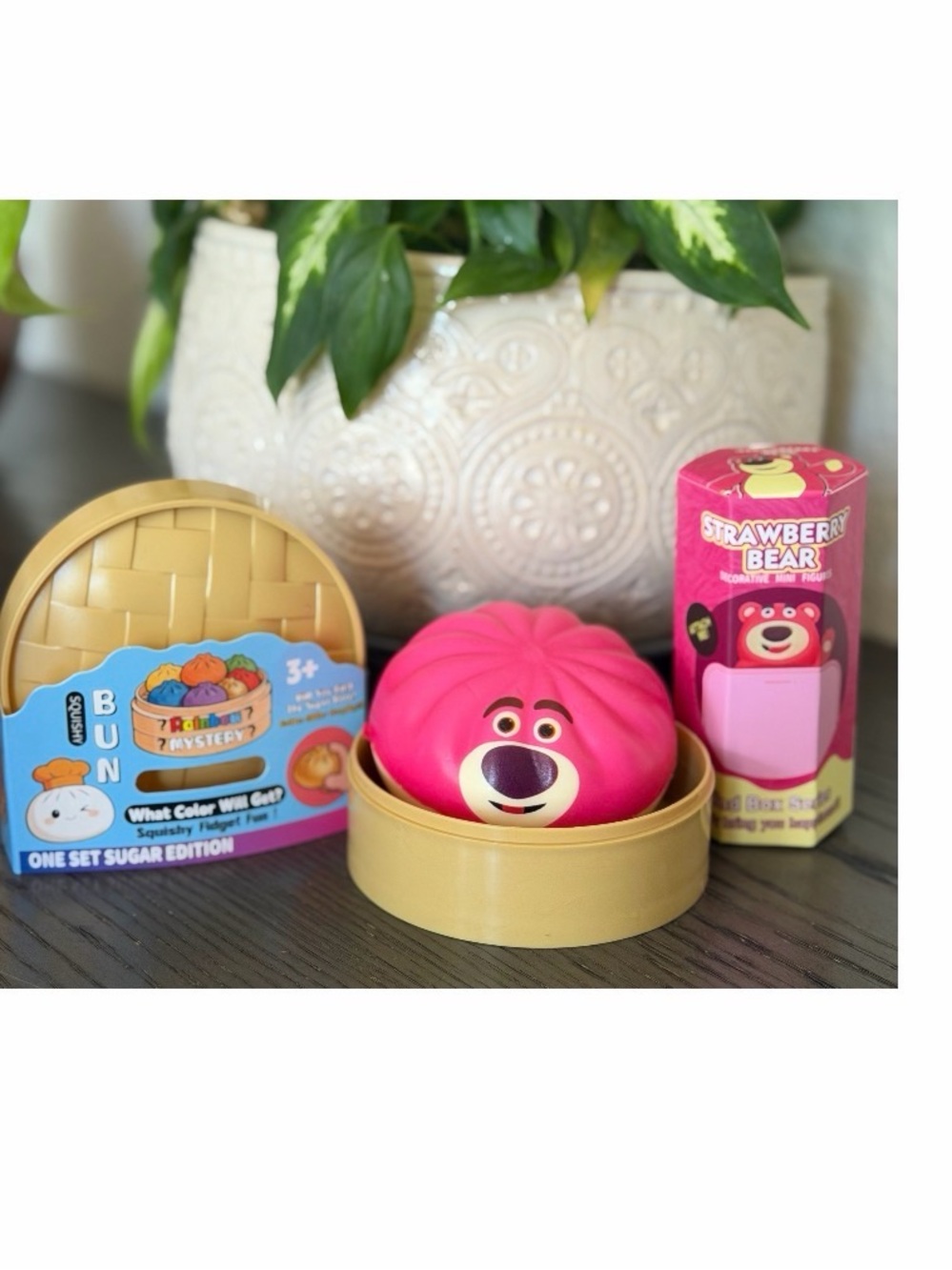 Pink Squeezable Plush Toy - Cute Sensory Bear